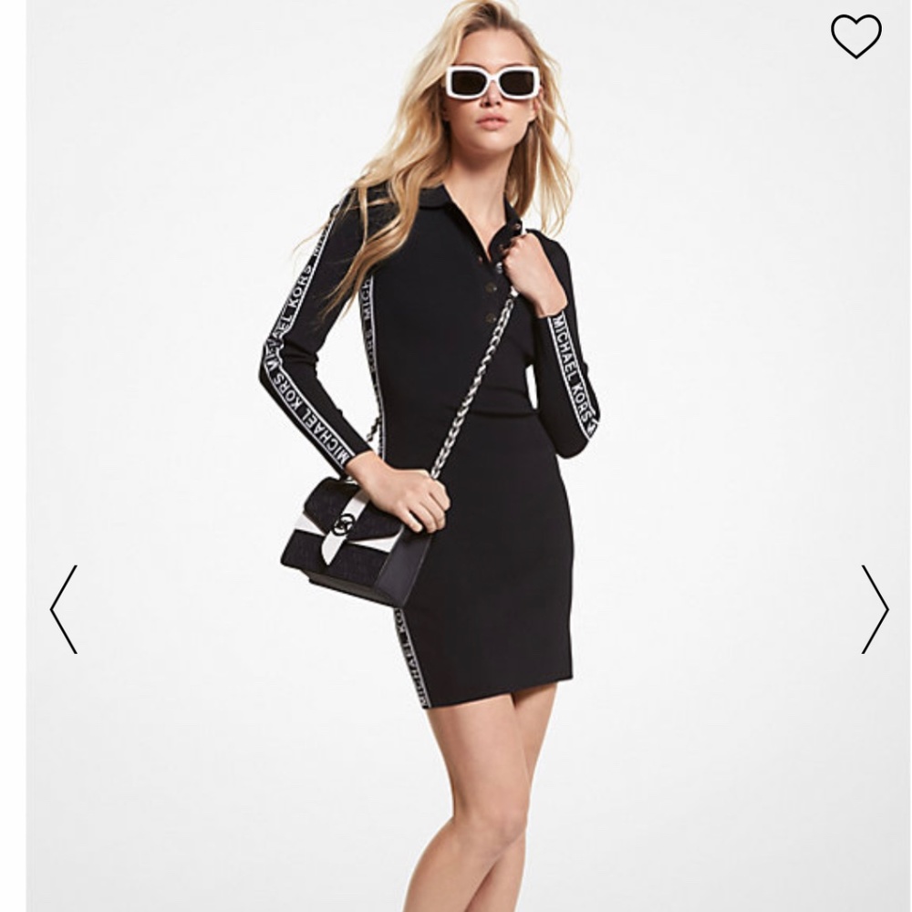 Michael Kors Logo Tape Polo Stretch Dress